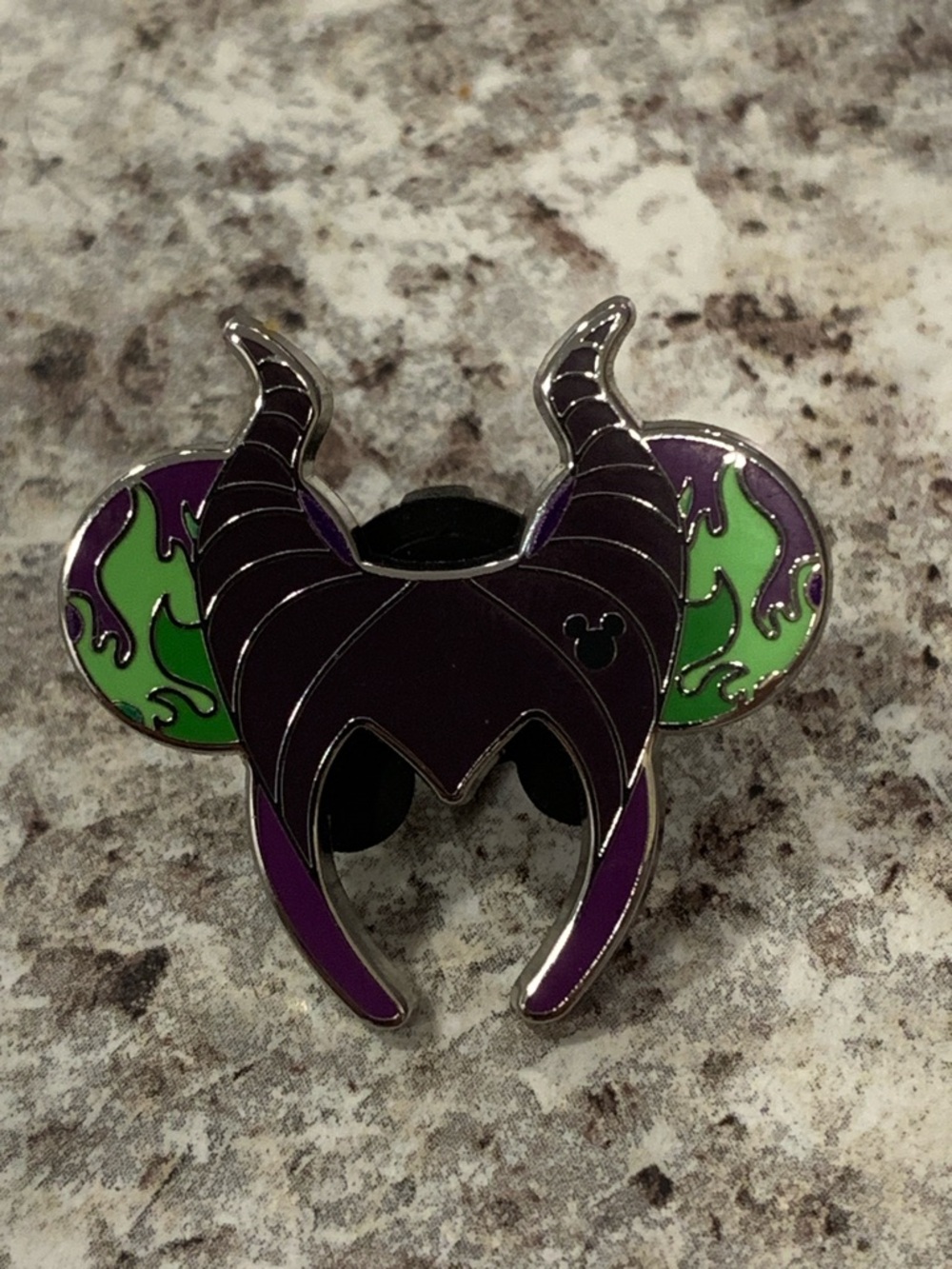 Maleficent Horns and Flame Mickey Ear Enamel Pin